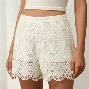 Maje White Lace  Shorts, size L